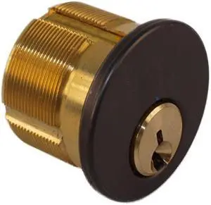 Maxtech B1SC2-46 Duranodic Solid Brass Replacement 1" Mortise Cylinder Lock With Schlage SC1 Keyway