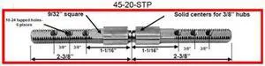 Progressive 45-20-STP Steel Swivel Spindle 9/32" Square x 4-3/4" Long 20 TPI With Two 3/8" Solid Centers And Tapped Holes On Both Ends A Replacement For Surface Mount Mortise Locksets