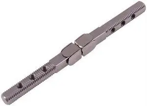 Tuff Stuff 4522 Steel Swivel Spindle 9/32" Square x 4-3/4" Long 20 TPI 3/8" With Two Removable Centers And Tapped Holes On Both Ends A Replacement For Surface Mount Mortise Locksets
