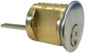 Ilco 7015SX-26D Satin Chrome US26D Solid Brass Replacement Rim Cylinder Lock For Doors 1-3/8" - 2-1/4" Thick With Schlage SC1 Keyway