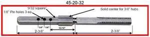 Progressive 45-20-32 Steel Swivel Spindle 9/32" Square x 4-3/4" Long 20 TPI With One 3/8" Solid Center And 3 Pin Holes On Unthreaded Side A Replacement For Corbin Russwin #32