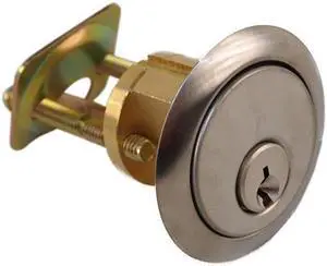 Maxtech Satin Chrome US26D Finish Replacement Rim Solid Cylinder Lock For Doors 1-3/8" - 2-1/4" Thick