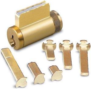 Ilco 15995YA-04 Satin Brass US4 Solid Brass Replacement Key-In-Deadbolt Cylinder Lock With Yale YA1 Keyway