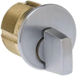 Ilco 7201TK2-26D Satin Chrome US26D Solid Brass Replacement 1-1/4" Mortise Turn Knob Cylinder Lock