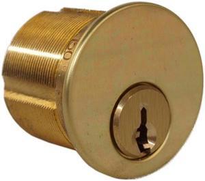 Ilco 7205SX1-03 Polished Brass US3 Solid Brass Replacement 1-1/4" Mortise Cylinder Lock With Schlage SC1 Keyway