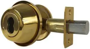 Super Lock IC1306 Polished Brass US3 Interchangeable Core Single Cylinder Deadbolt (Core Sold Seperately)