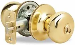 Yale 780H-605 Polished Brass US3 Horizon Heavy Duty Storeroom Knob And Rosettes For Doors 1-3/8" To 1-3/4" With Kwikset Keyway