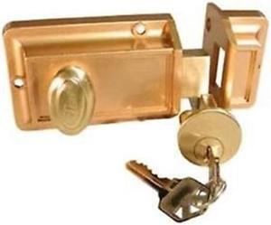 Ilco 545-53-51 Bronze Surface Mount Deadlock With Angle Strike Plate And Kwikset KW1 Keyway