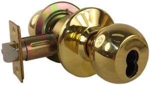 Super Lock IC13044 Polished Brass US3 Grade 2 Interchangeable Core Storeroom Knobs (Core Sold Seperately)