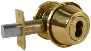 Super Lock IC13062 Polished Brass US3 Interchangeable Core Double Cylinder Deadbolt (Core Sold Seperately)