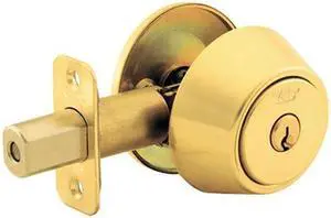 Yale 820-605 Polished Brass US3 Single Cylinder Deadbolt For Doors 1-3/8" To 1-3/4" With Kwikset Keyway