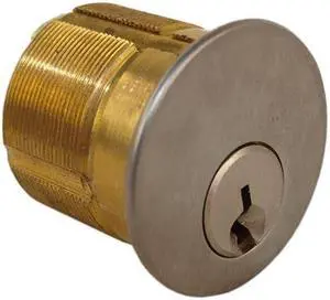 Maxtech B118YA1-26D Satin Chrome US26D Solid Brass Replacement 1-1/8" Mortise Cylinder Lock With Yale YA1 Keyway