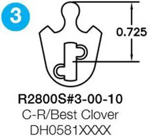 Ilco 2800S#3 Clover leaf Cam IC Cam For Corbin/Russwin/Best Locksets