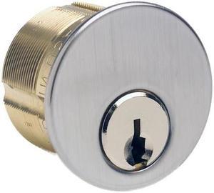 Ilco 7165SC2-26D Satin Chrome US26D Solid Brass Replacement 1" Mortise Cylinder Lock With Schlage SC1 Keyway