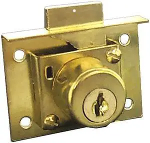 Tuff Stuff 2114 Brass Plated Keyed Cabinet And Drawer Lock