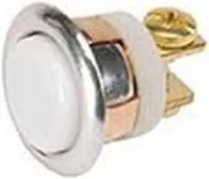 Lee Electric BC205C Chrome 5/8" Wired Unlighted Insert Push Button, With White Button For Bell