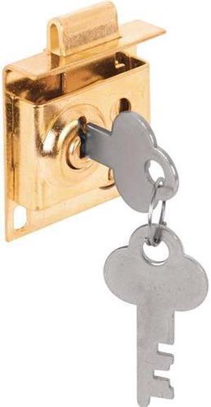 WILSON 4063 (Like Prime-Line Products Slide Co S-4049), Brass Plated Mail Box Lock 5/16 Inch Bolt Throw Steel, Keyed