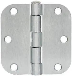 Tuff Stuff 86130R58DC Dull Chrome 3" x 3" Round Corner Butt Hinges With Screws (1 Pair)