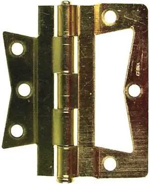 Tuff Stuff 86235 Polished Brass Plated 3-1/2" Non-Mortise Hinges With Screws (1 Pair)