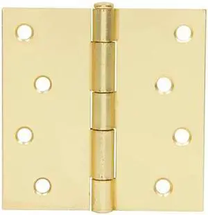 Tuff Stuff 86140 Brass Plated 4" x 4" Butt Hinges With Screws (1 Pair)