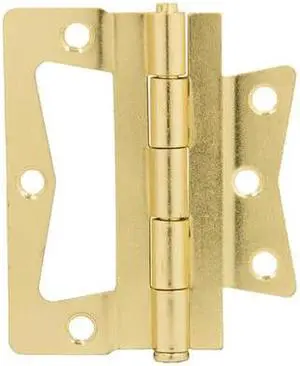 Tuff Stuff 86240 Polished Brass Plated 4" Non-Mortise Hinges With Screws (1 Pair)