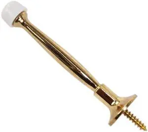 Tuff Stuff 67200 4" Brass Plated Heavy Duty Rigid Spring Door Stop