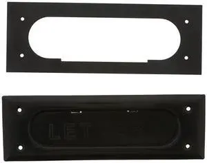 Ultra Hardware 67050 Black Aluminum Push-In Spring Loaded Flap, Letter Slot
