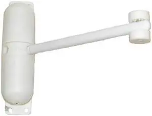 Tuff Stuff 649 White Adjustable Mini Door Closer With Plastic Housing