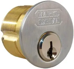 Marks 2122/26D-C Satin Chrome US26D Solid Brass Replacement 15/16" Mortise Cylinder Lock