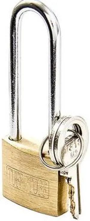 Tuff Stuff 3100LS 1" Solid Brass Body Padlock With Long Shackle