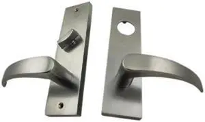 Maxtech 1033L2R Satin Chrome US26D Right Handed Heavy Duty Curved Lever Mortise Plates 7-1/2" x 2" x 1/2" For Through Bolted Mortise Lock Sets (Mortise Body Sold Separately)