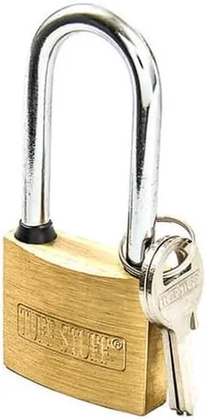 Tuff Stuff 3150LS 1-1/2" Solid Brass Body Padlock With Long Shackle
