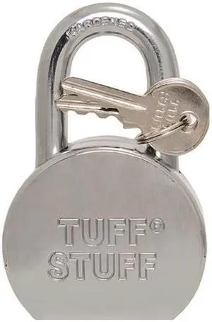 Tuff Stuff (Like American Lock 700) 5258 Solid Steel 2-1/2" Wide Hardened Steel Short Shackle Padlock With 1" Verticle Shackle Clearance (Re-Keyable)