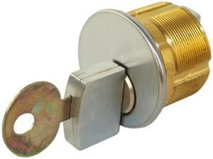 Ilco 41651SC1-26D Satin Chrom US26D 15/16" Solid Mortise Captive Turn Knob Cylinder Lock
