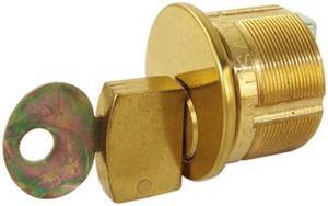 Ilco 41651SC1-03 Polished Brass US3 15/16" Solid Mortise Captive Turn Knob Cylinder Lock