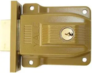 Yale Security 112 1/4F Sprayed Bronze Double Cylinder Heavy Duty Rim Lock For Large Deadbolt Latchbolt Standard Flat Strike