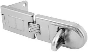 Master Lock 720D 6-1/4 Inch (16cm) Long Zinc Plated Hardened Steel Flexible Single Hinge Hasp