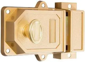 Tuff Stuff 152 Brass Massive Surface Bolt Rim Deadlock Jumbo Single Cylinder With Square Deadbolt