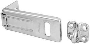 Master Lock 703D 3-1/2 Inch (89mm) Long Zinc Plated Hardened Steel Security Hasp with Hardened Steel Locking Eye
