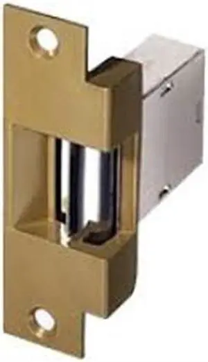 Trine 007 Brass Powder Coated Light Commercial Electric Door Strike 4-7/8" x 1-1/4" With 8 - 16 VAC