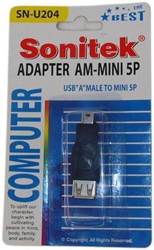 Sonitek SN-U204 AM-MINI 5P USB Adapter USB "A" Male To MINI 5P