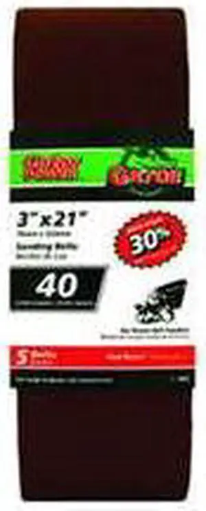 GATOR 3" x 21" Bi-Directional Sanding BELT Aluminum/Oxide 40 Grit 5PK