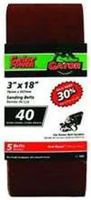 GATOR 3" x 18" Bi-Directional Sanding BELT Aluminum/Oxide 40 Grit 5PK