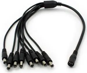 Smart Security Club Pack of 5 Power Splitter 8 DC Female to 1 Male for CCTV Cameras