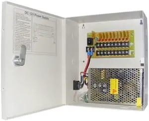 Smart Security Club DC 12V 9ch CCTV Power Distributor Box Wall-Mount 5 Amp, UL Listed