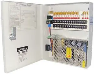 18ch DC 12V CCTV Power Distributor Box Wall-Mount 5 Amp UL