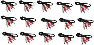 Smart Security Club pack of 15 audio cables, 3ft RCA