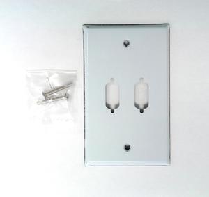 2 Port DB9 VGA Stainless Steel Wall Plate White 2-Piece Pack