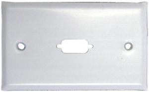 VGA or DB9 D-Sub Port Single Gang Wall Plate White Stainless Steel 2-piece pack