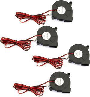 4-Pack 5015 DC 12V 0.18A Cooling Blower Fan 6000Rpm Industrial Cooling Turbo Fan for 3D Printer Accessories,Mini Black Plastic Cooling Fans 50x50x15mm